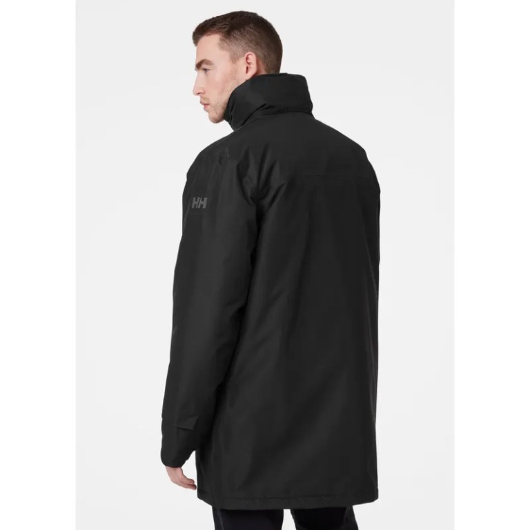 Padmore & Barnes Helly Hansen Mens Dubliner Insulated Long Jacket – Black