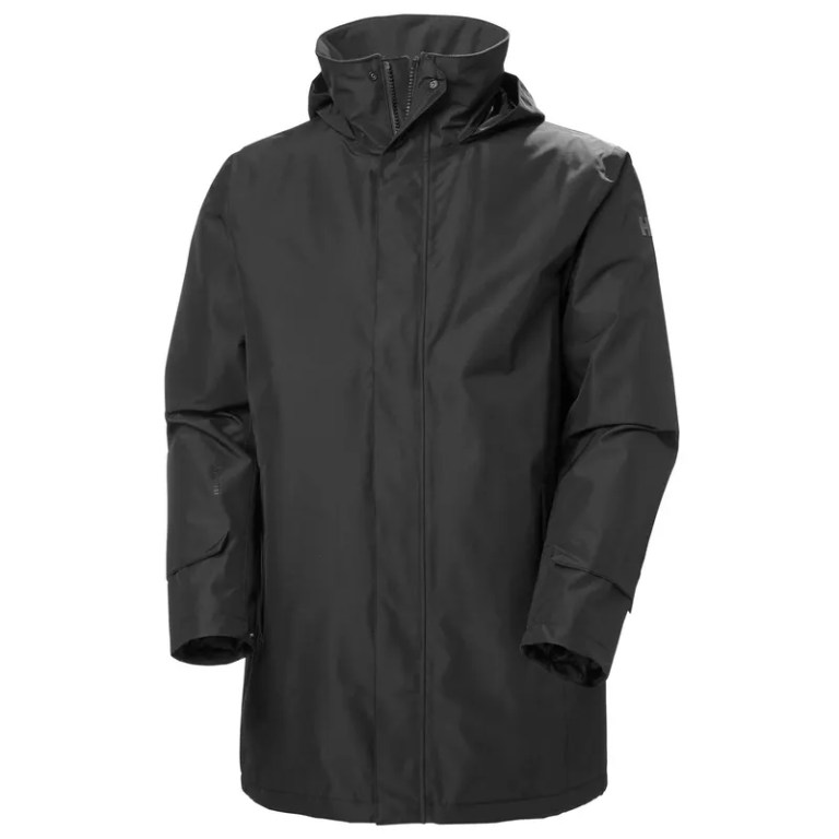 padmore & barnes Helly Hansen Mens Dubliner Insulated Long Jacket – Black