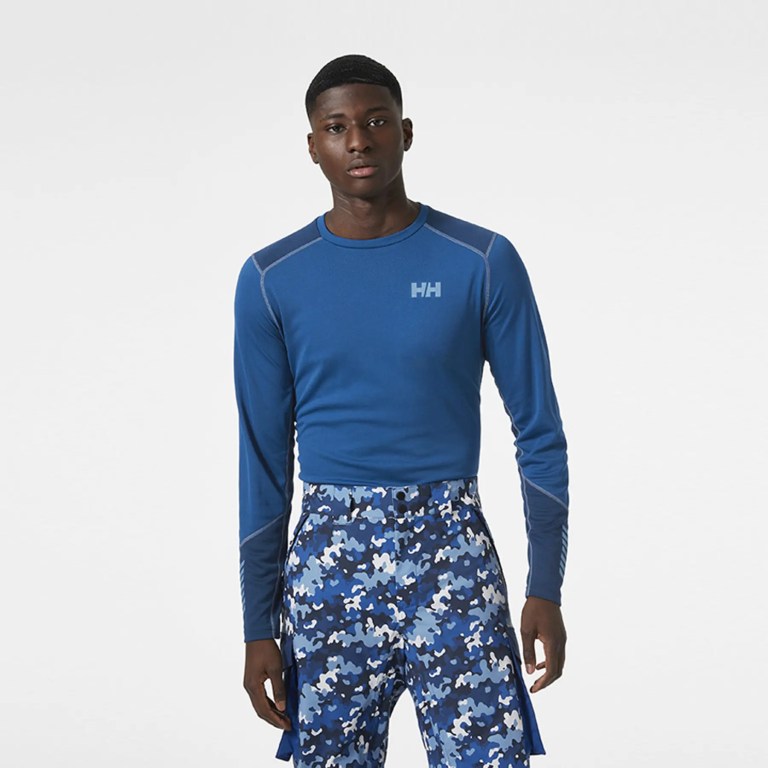 Padmore & Barnes Helly Hansen Mens Lifa Active Crew Base Layer – Deep Fjord