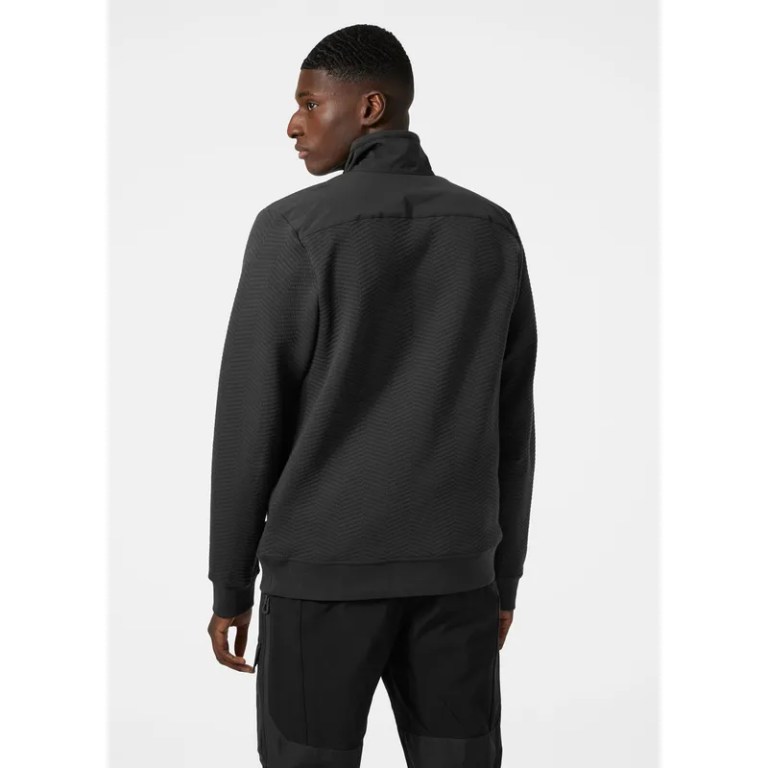 Padmore & Barnes Helly Hansen Mens Lillo Snap Outdoor Sweater – Ebony
