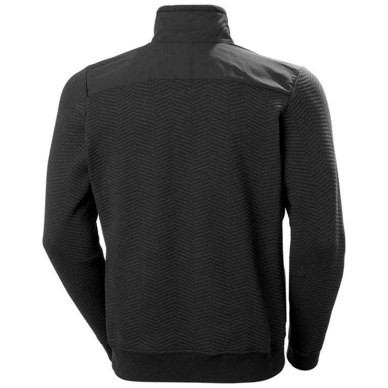 Padmore & Barnes Helly Hansen Mens Lillo Snap Outdoor Sweater – Ebony