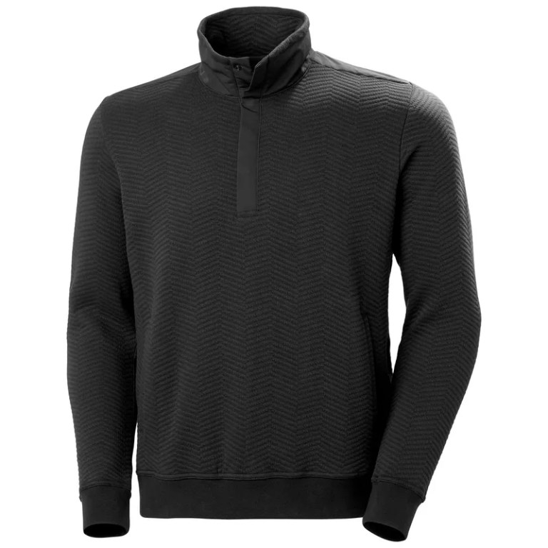 padmore & barnes Helly Hansen Mens Lillo Snap Outdoor Sweater – Ebony