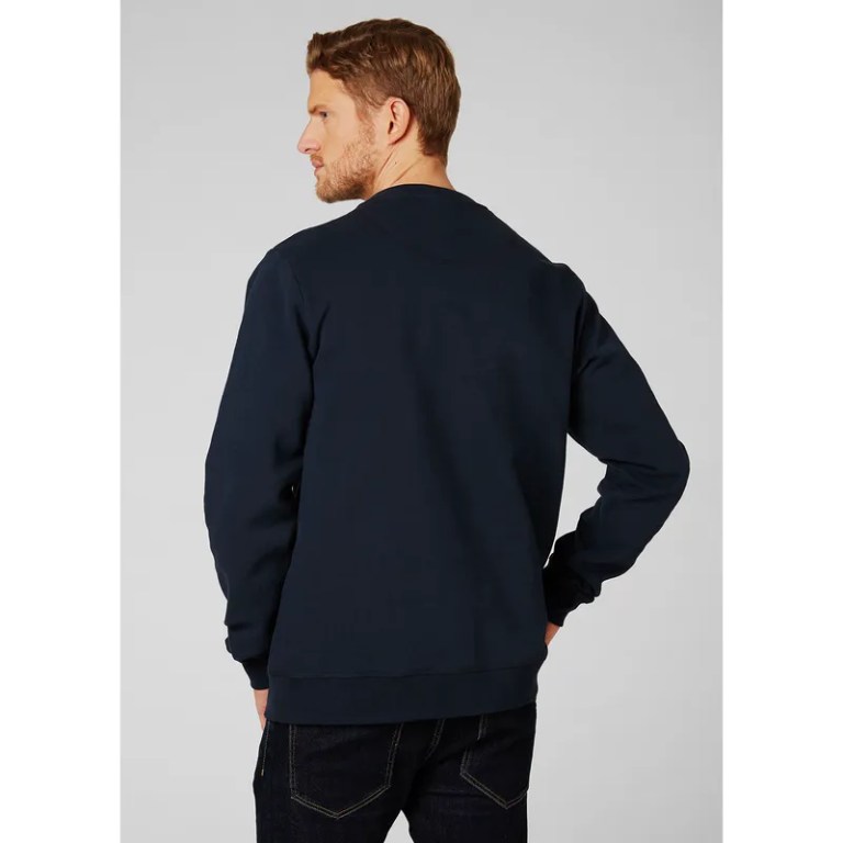 Padmore & Barnes Helly Hansen Mens Logo Crew Sweatshirt – Navy