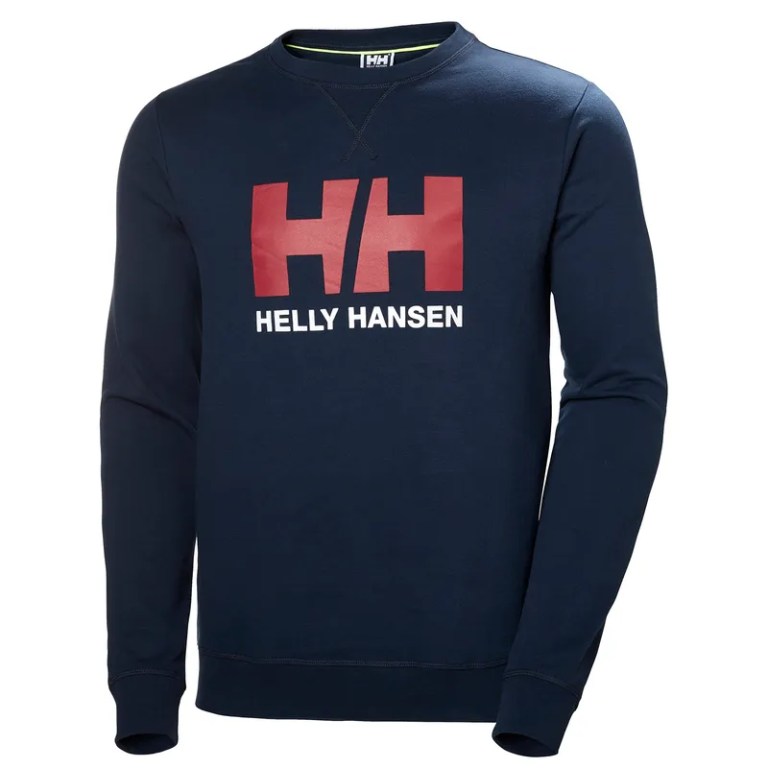 padmore & barnes Helly Hansen Mens Logo Crew Sweatshirt – Navy