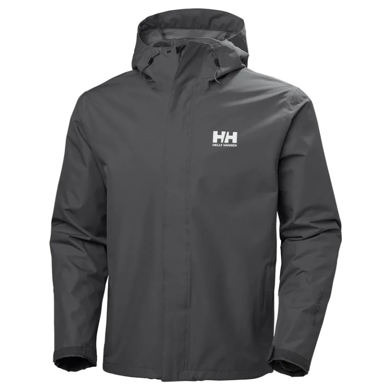 padmore & barnes Helly Hansen Mens Seven J Waterproof Jacket – Charcoal