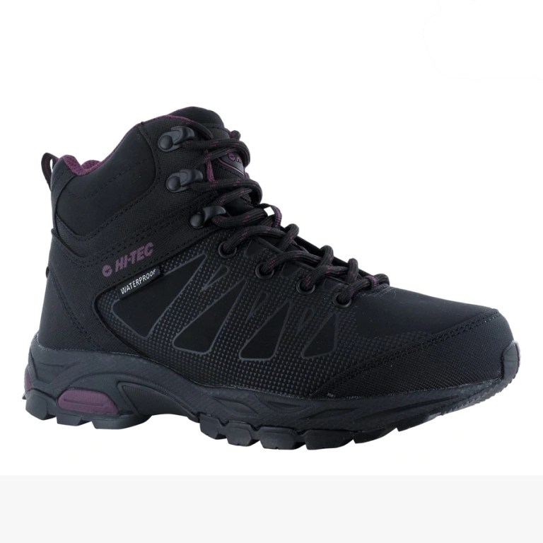 padmore & barnes Hi-Tec Ladies Raven Mid Hiking Boot – Black/Grape Wine