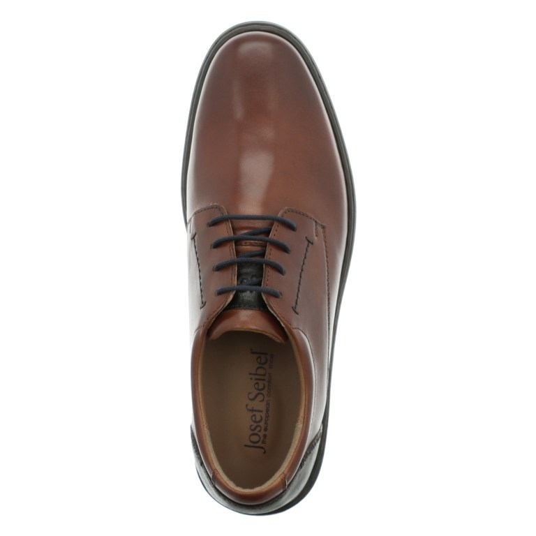 Padmore & Barnes Josef Seibel Mens Alastair 01 Laced Shoe – Cognac