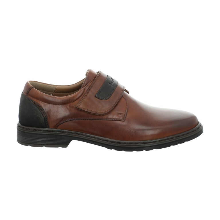 Padmore & Barnes Josef Seibel Mens Alastair 02 Velcro Strap Shoe – Cognac