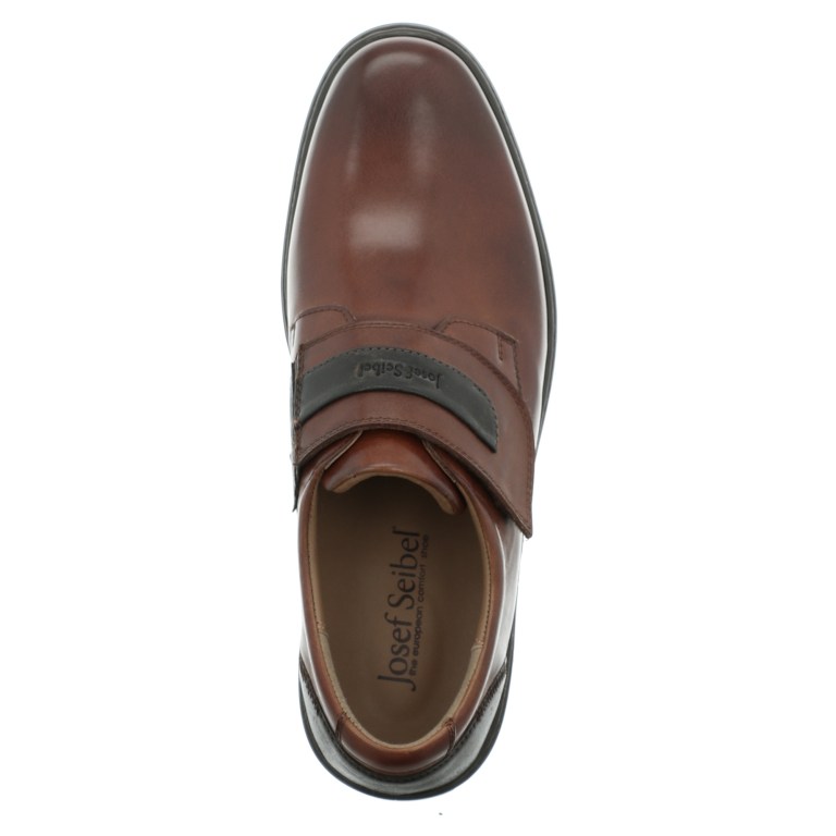 Padmore & Barnes Josef Seibel Mens Alastair 02 Velcro Strap Shoe – Cognac