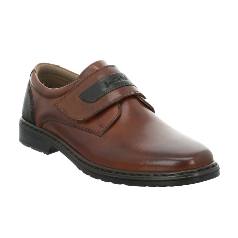 padmore & barnes Josef Seibel Mens Alastair 02 Velcro Strap Shoe – Cognac