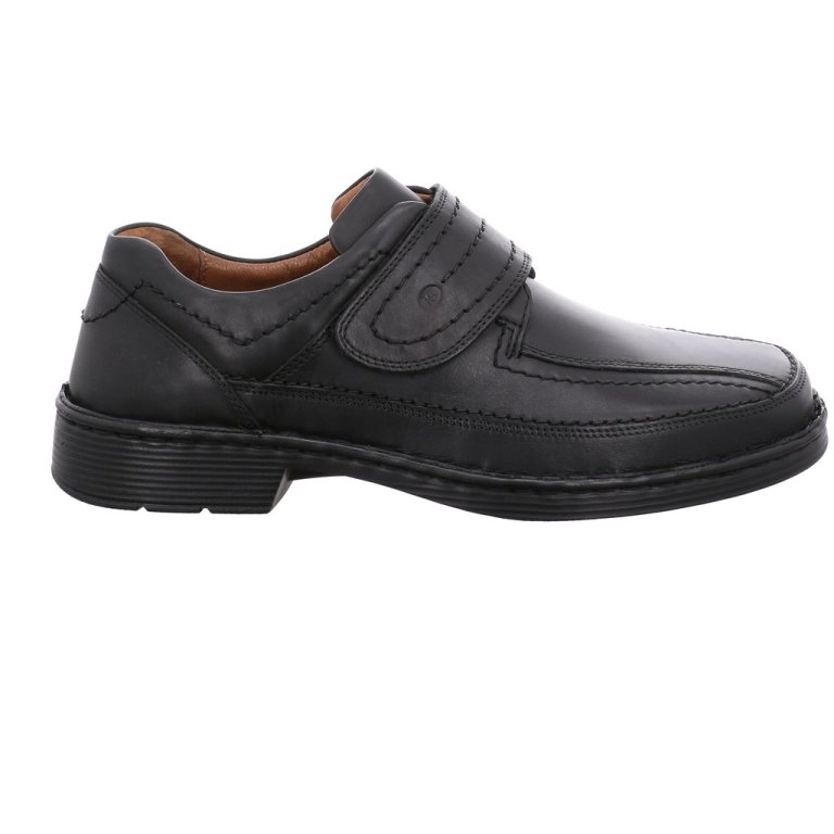 Padmore & Barnes Josef Seibel Mens Bradford Velcro Strap Shoe – Black