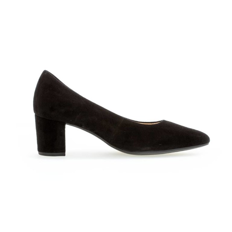Padmore & Barnes Gabor Ladies Court Shoe – Black Suede