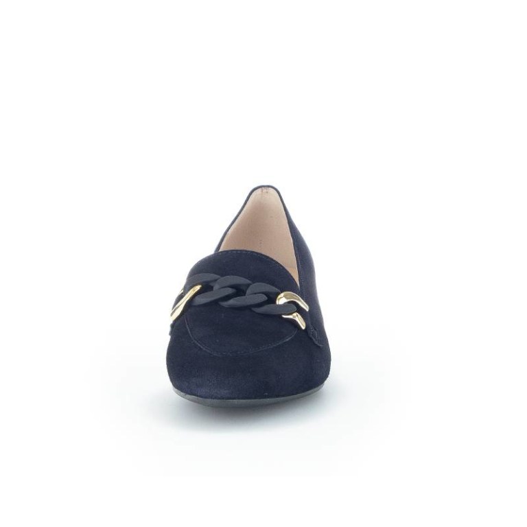 Padmore & Barnes Gabor Ladies Court Shoe – Navy Suede