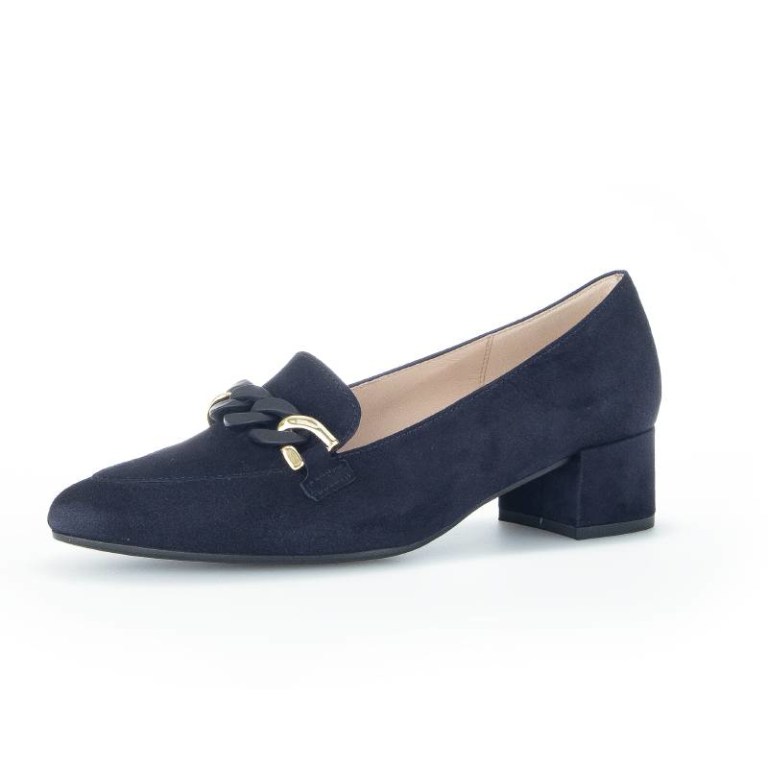 padmore & barnes Gabor Ladies Court Shoe – Navy Suede