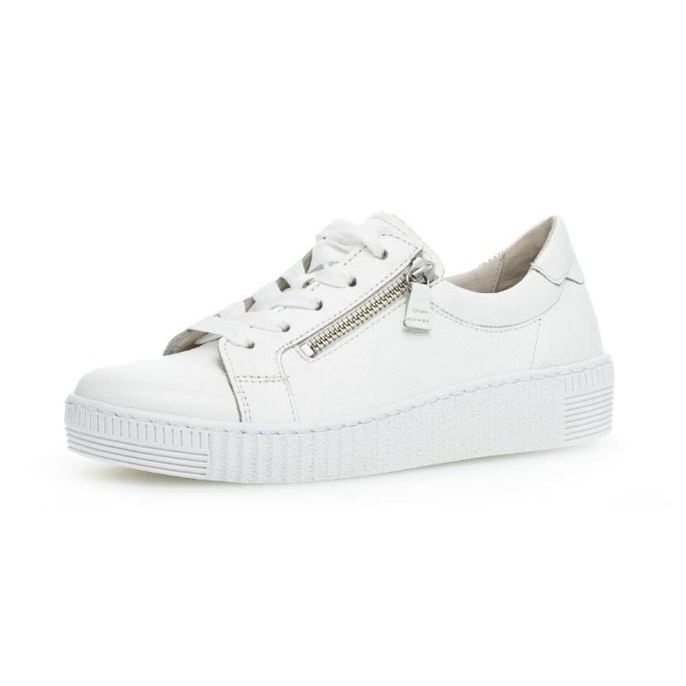 padmore & barnes Gabor Ladies Laced Trainer – White