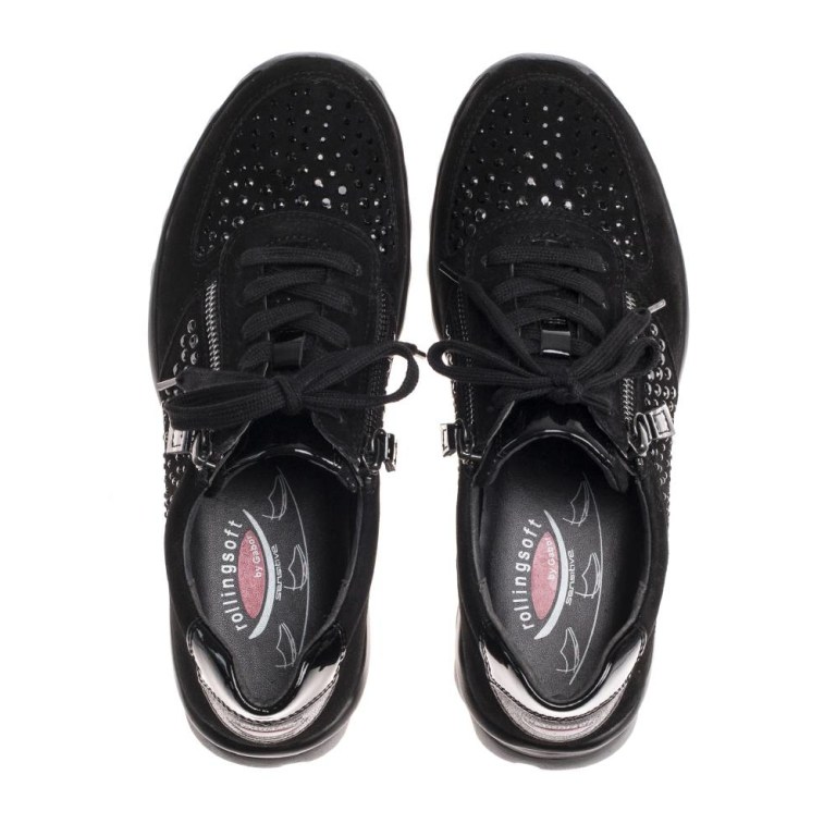 Padmore & Barnes Rolling Soft Ladies Trainer – Black