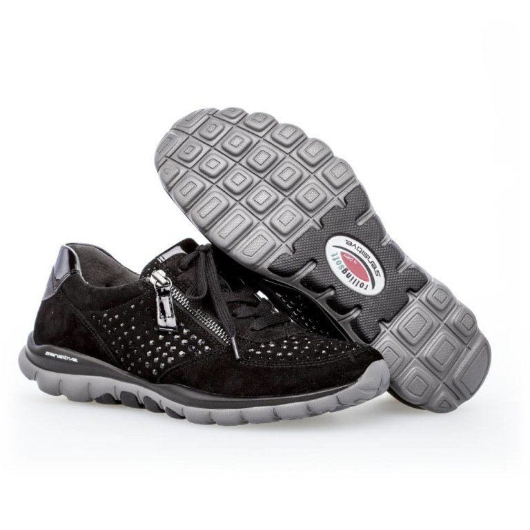 Padmore & Barnes Rolling Soft Ladies Trainer – Black