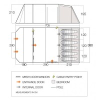 Padmore & Barnes Vango Joro 600XL 6-Person Tent – Blue