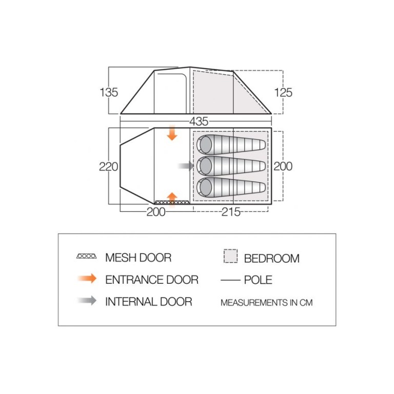 Padmore & Barnes Vango Omega 350 3-Person Tent – Green