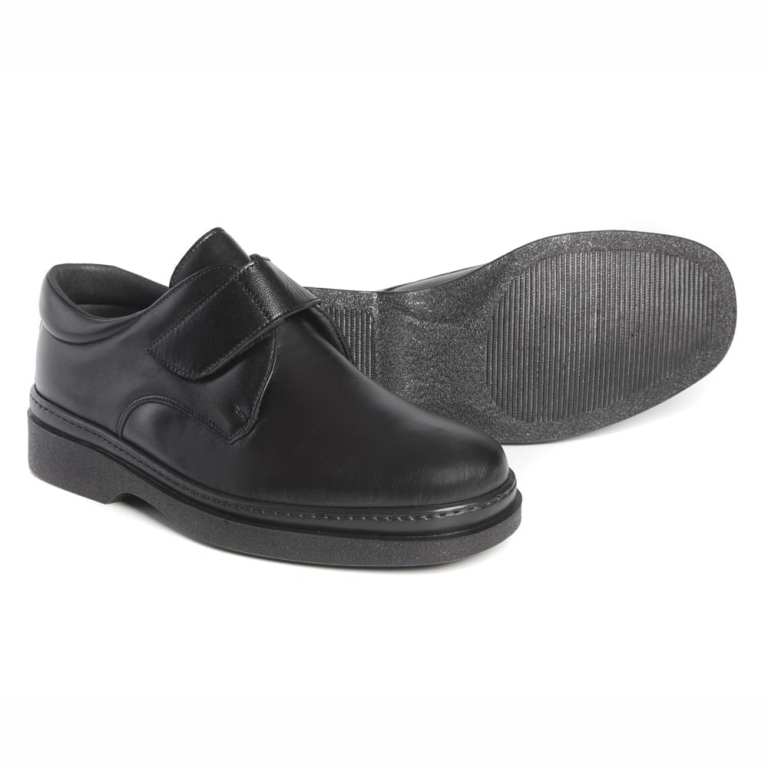 Padmore & Barnes Pinoso 5479 Mens Velcro Comfort Shoe – Black