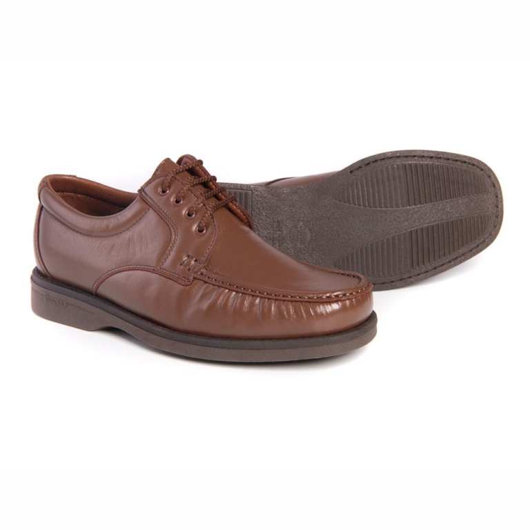 Padmore & Barnes Pinoso 5605 Mens Laced Comfort Shoe – Tan