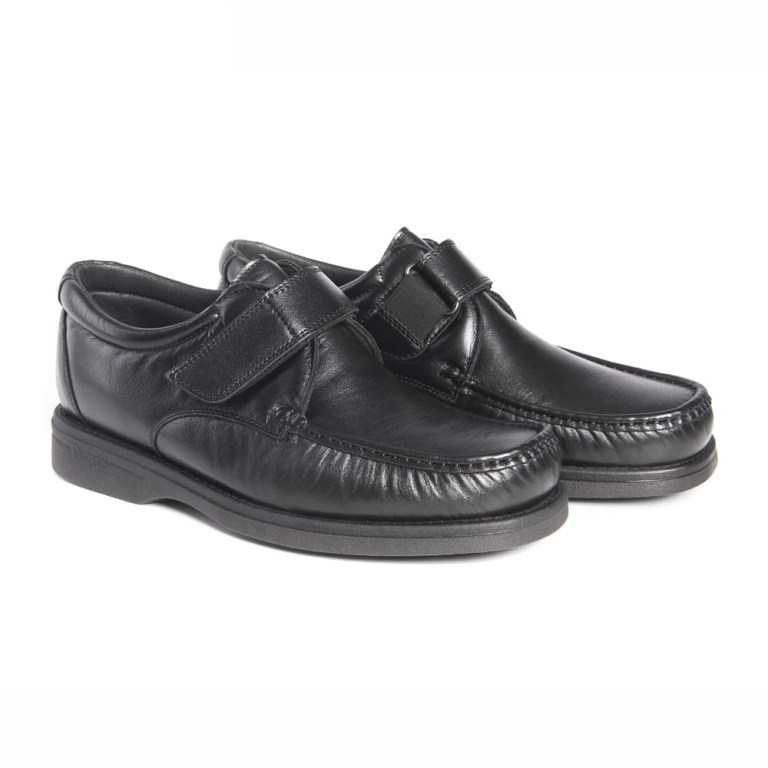 padmore & barnes Pinoso 5660 Mens Velcro Comfort Shoe – Black