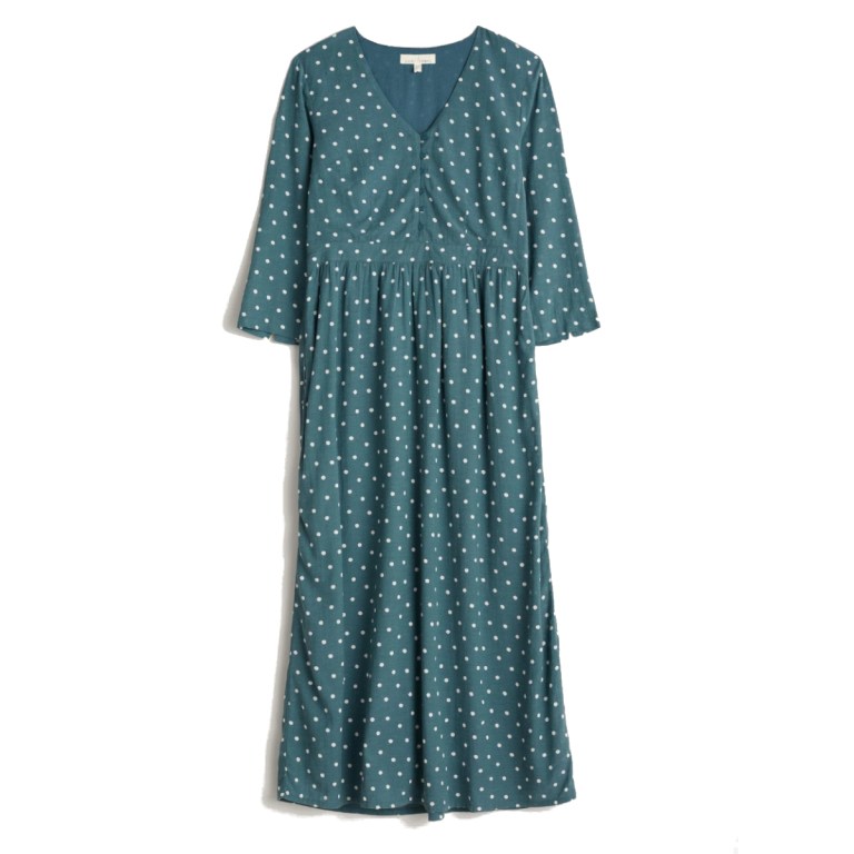 Padmore & Barnes Seasalt Ladies 3/4 Feather Slate Dress – Little Sponge Spot Dusky Jade