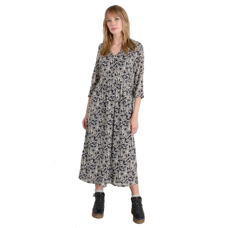 padmore & barnes Seasalt Ladies 3/4 Feather Slate Dress – Printed Seed Heads Magpie