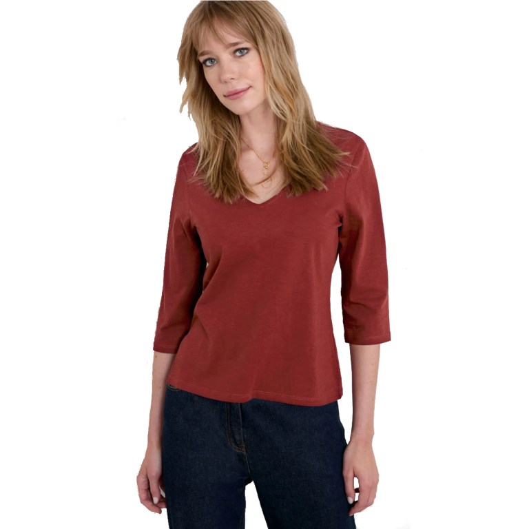 padmore & barnes Seasalt Ladies 3/4 Talent Top – Burgundy
