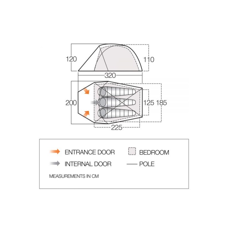 Padmore & Barnes Vango Apex Geo 300 3-Person Tent – Green