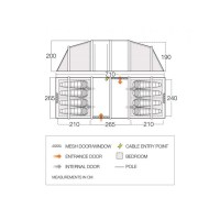 Padmore & Barnes Vango Castlewood Air 800XL 8-Person Tent – Green
