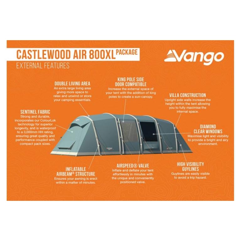 Padmore & Barnes Vango Castlewood Air 800XL 8-Person Tent – Green