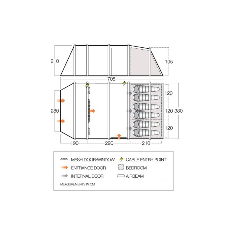 Padmore & Barnes Vango Joro Air 600XL Sentinel Eco 6-Person Tent – Blue