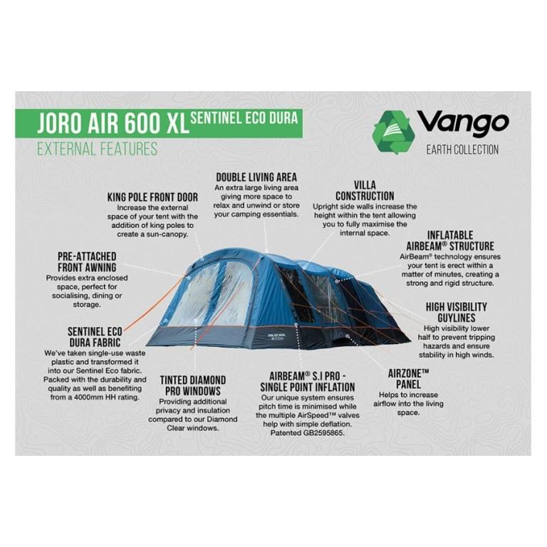 Padmore & Barnes Vango Joro Air 600XL Sentinel Eco 6-Person Tent – Blue