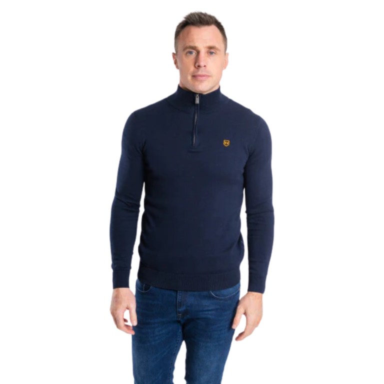 padmore & barnes XV Kings Mens Petersham Half Zip – Navy