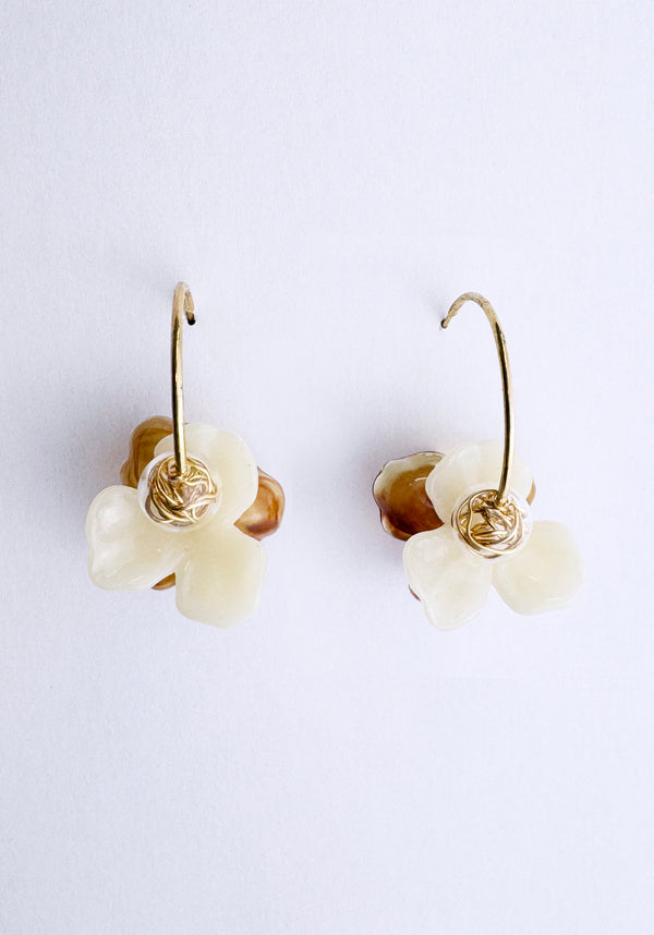 Paisie Amber Bloom Hoop Earrings