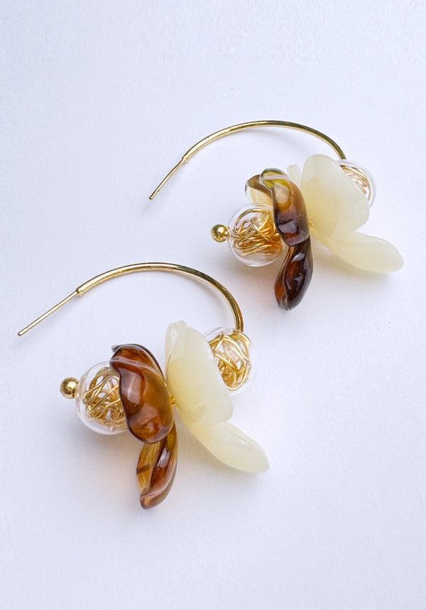 paisie Amber Bloom Hoop Earrings