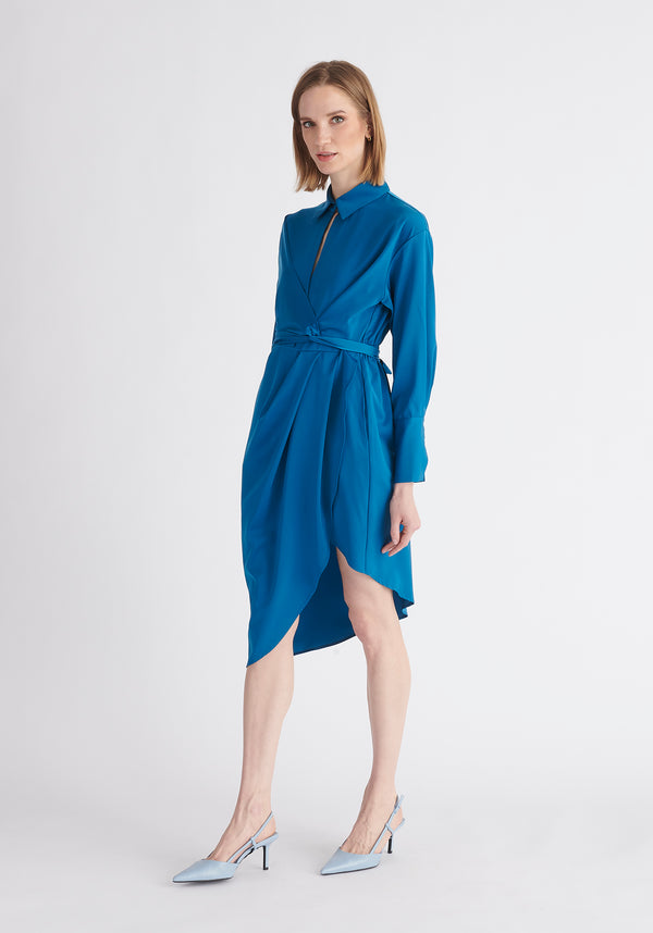 Paisie Asymmetric Hem Shirt Dress