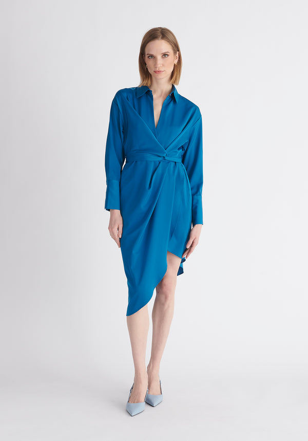 Paisie Asymmetric Hem Shirt Dress