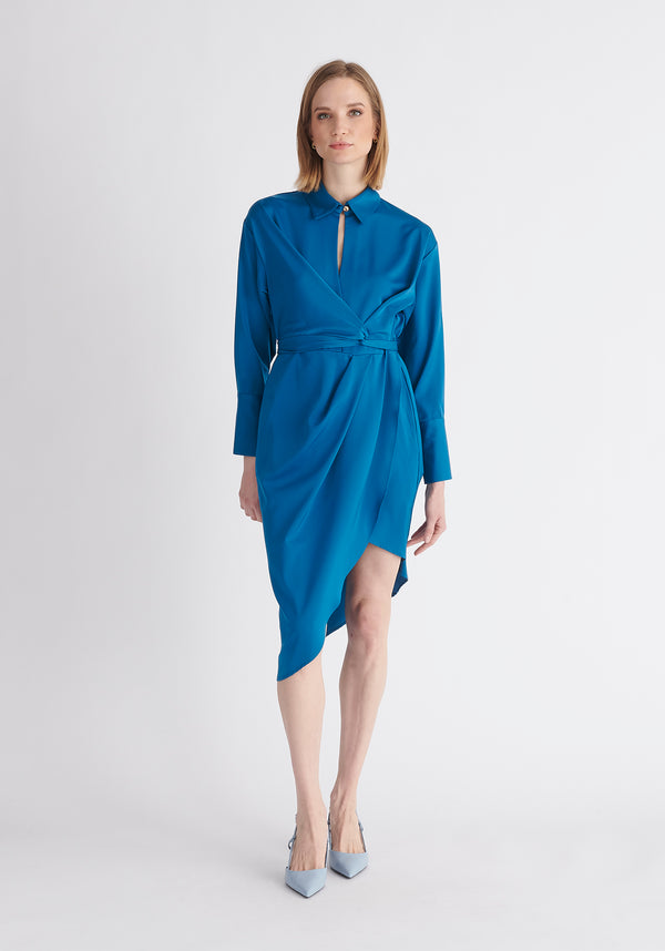 paisie Asymmetric Hem Shirt Dress