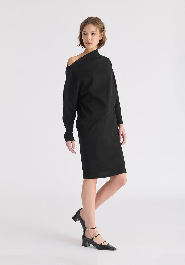 Paisie Asymmetric Neck Jumper Dress