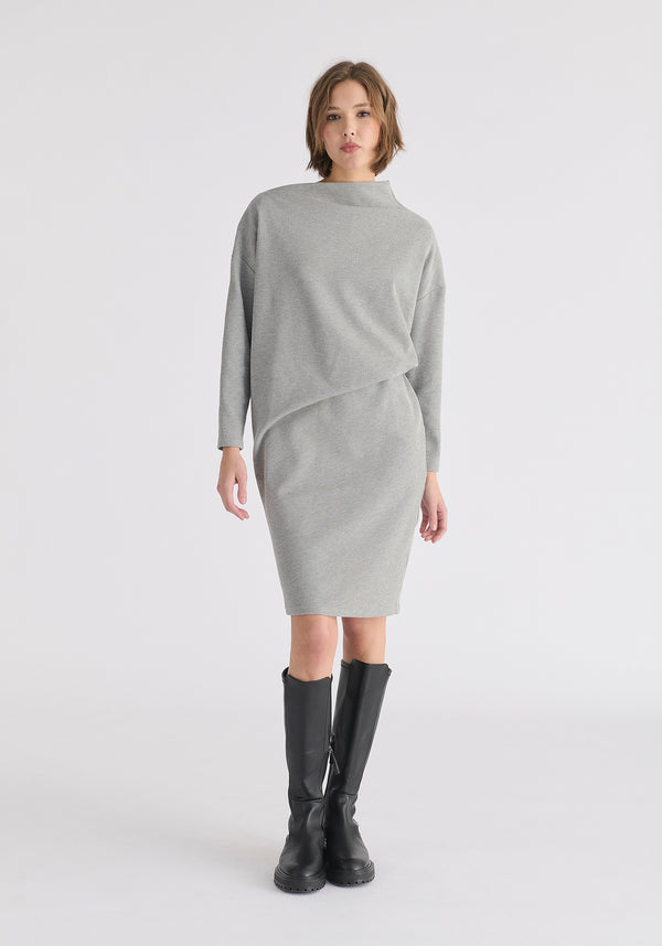 Paisie Asymmetric Neck Jumper Dress