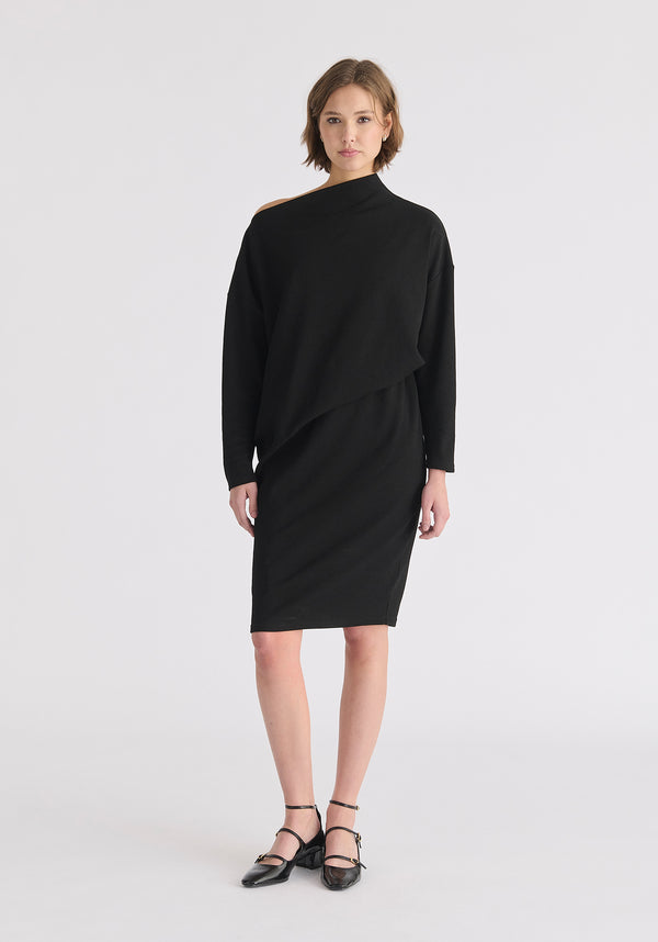 paisie Asymmetric Neck Jumper Dress