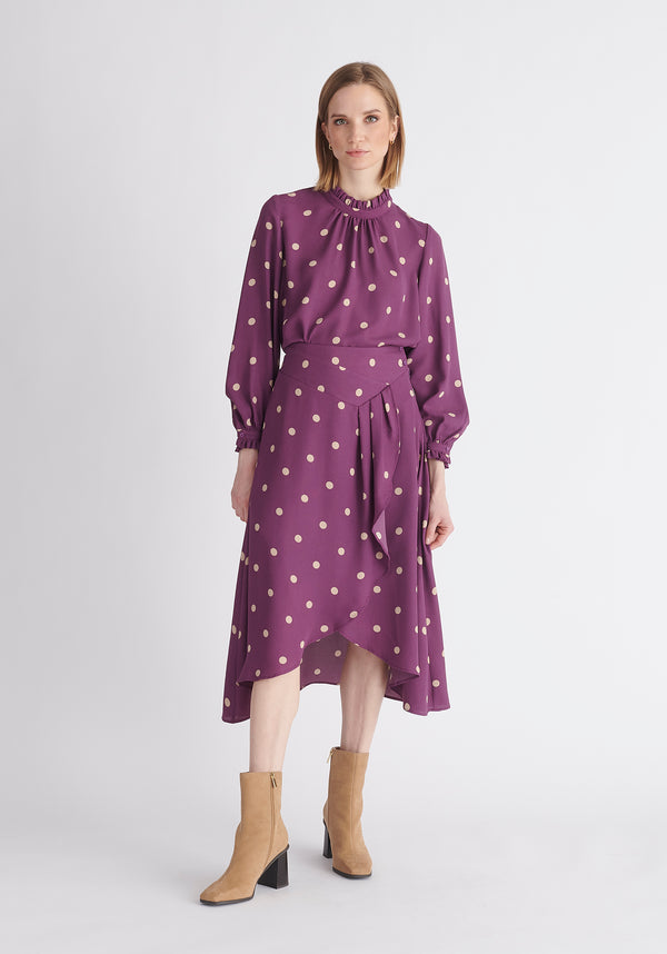Paisie Asymmetric Polka Dot Skirt