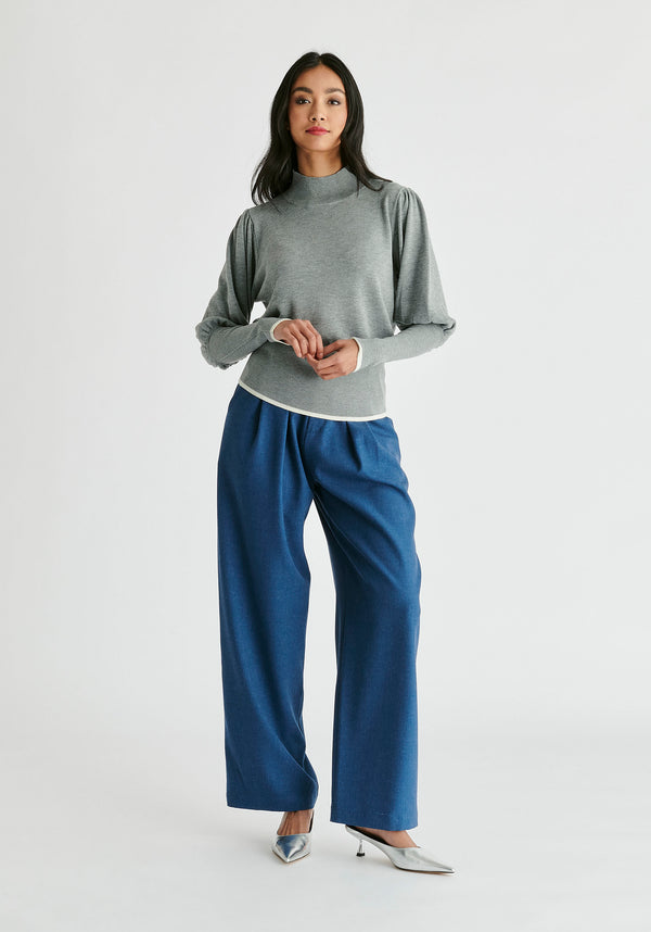 Paisie Belted Wide Leg Trousers With Box Pleats