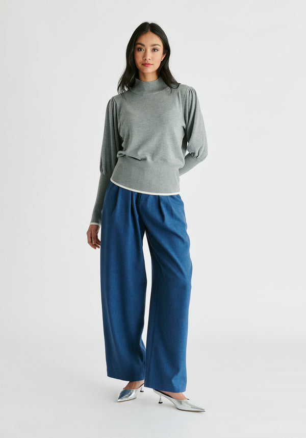 Paisie Belted Wide Leg Trousers With Box Pleats