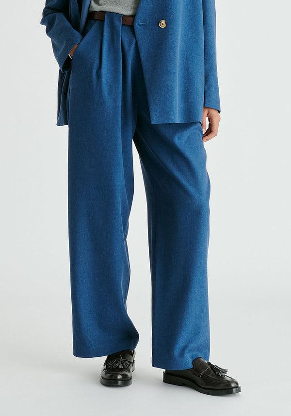 paisie Belted Wide Leg Trousers with Box Pleats