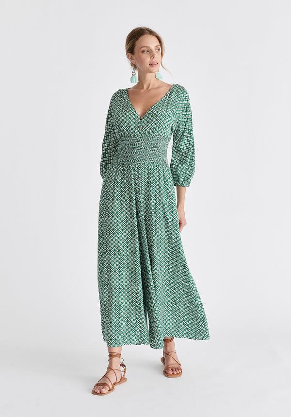 Paisie Boho V-Neck Jumpsuit