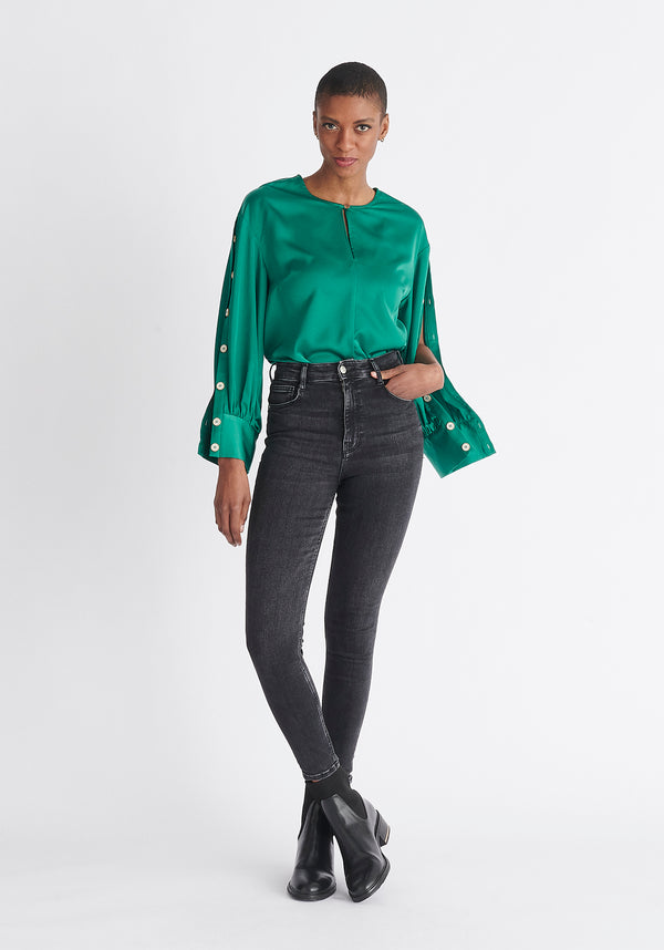 paisie Button Sleeve Blouse