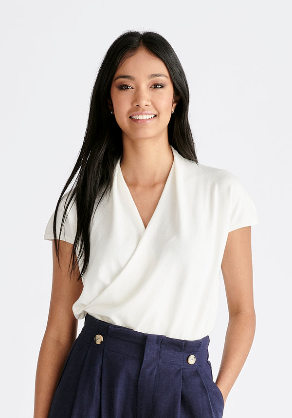 paisie Cap Sleeve Wrap Top
